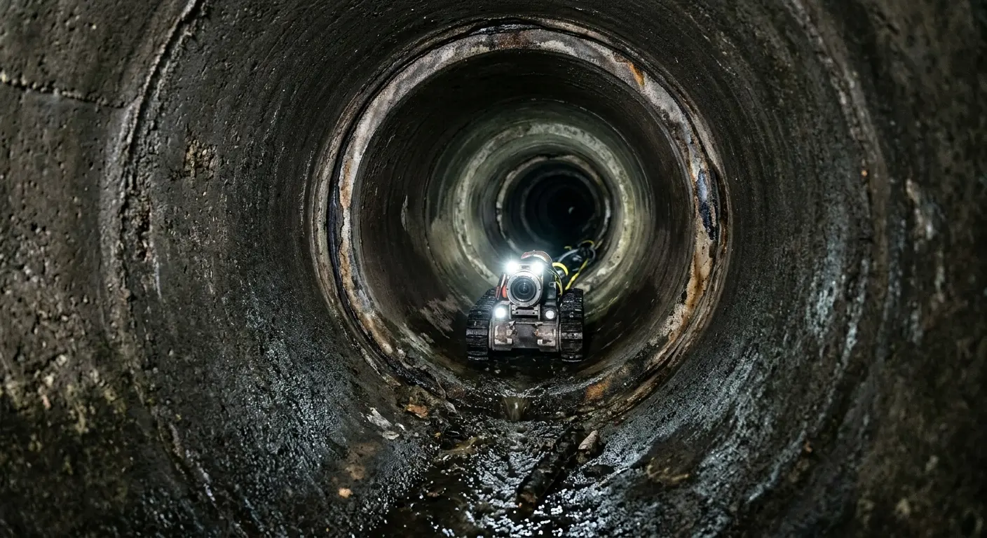 Robotic sewer camera inspecting pipe interior for Drain Snake Service in Lower Moreland